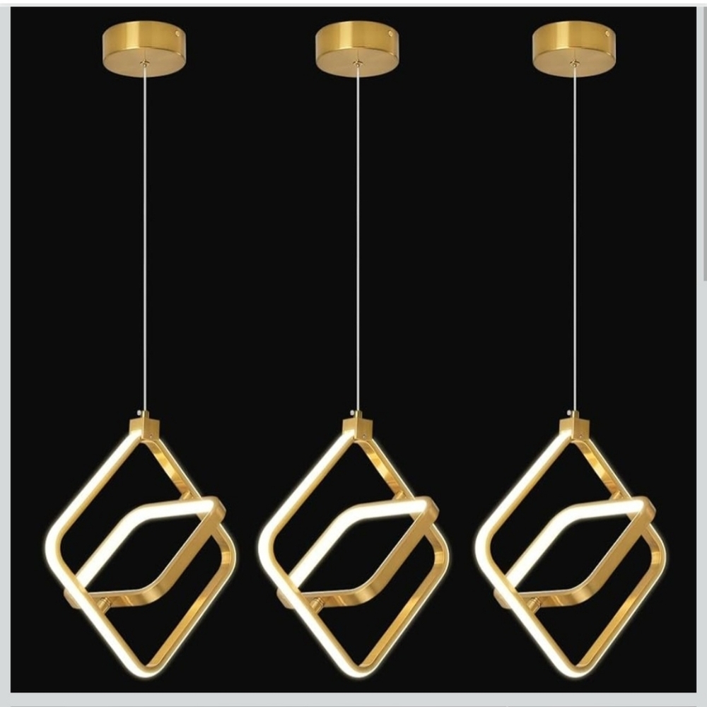 Set of 3 BNHHLZ Modern Gold LED Pendant Lights